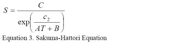 Equation 3. Sakuma-Hattori Equation